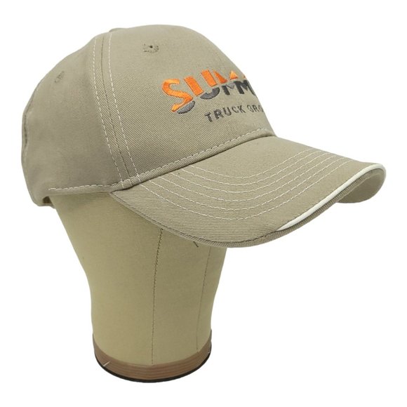 Summit Truck Group Khaki Strapback Cap Trucker Baseball Hat Embroidered Logo - Picture 3 of 12